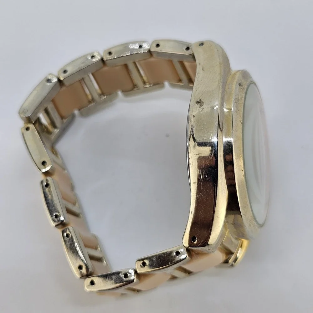 Women's Analog Watch 42MM Cream Dial Two Tone Metal Bands 5.75